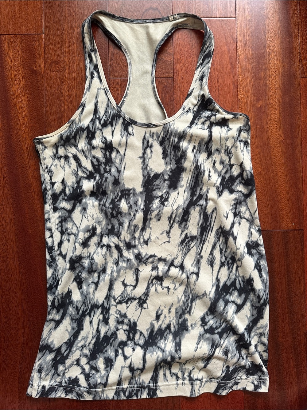 lululemon athletica Black and Cream Marble-Print Racerback Tank
